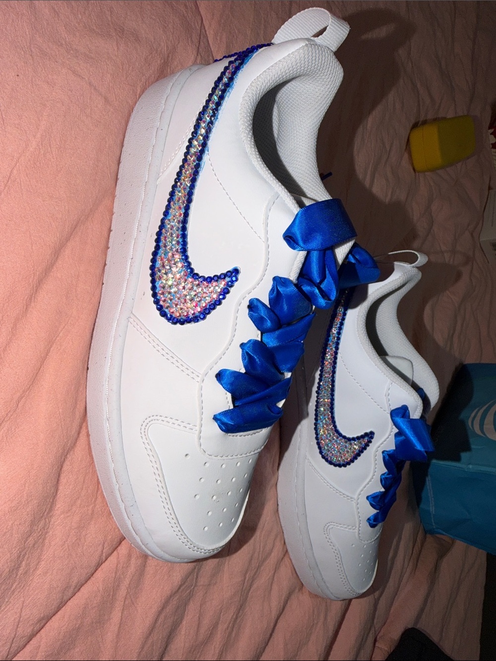 Nike Size 6 Court Borough Low Sneakers with Crystal-Embellished Swoosh - Picture 14 of 14
